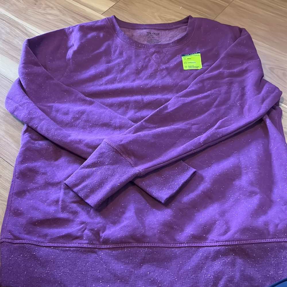 Size xl tel gear purple sweatshirt with thumb slots